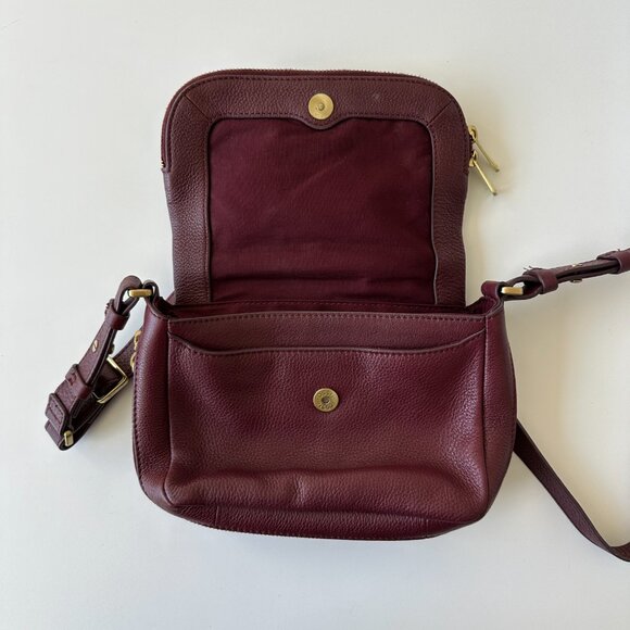 Fossil • Preston Burgundy Wine Leather Flap Crossbody Purse - Picture 11 of 15